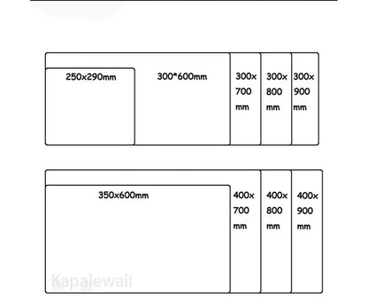Black and White Topographic Map Art XXL Mouse Pad - 900x400mm Rubber Gaming Setup Accessory